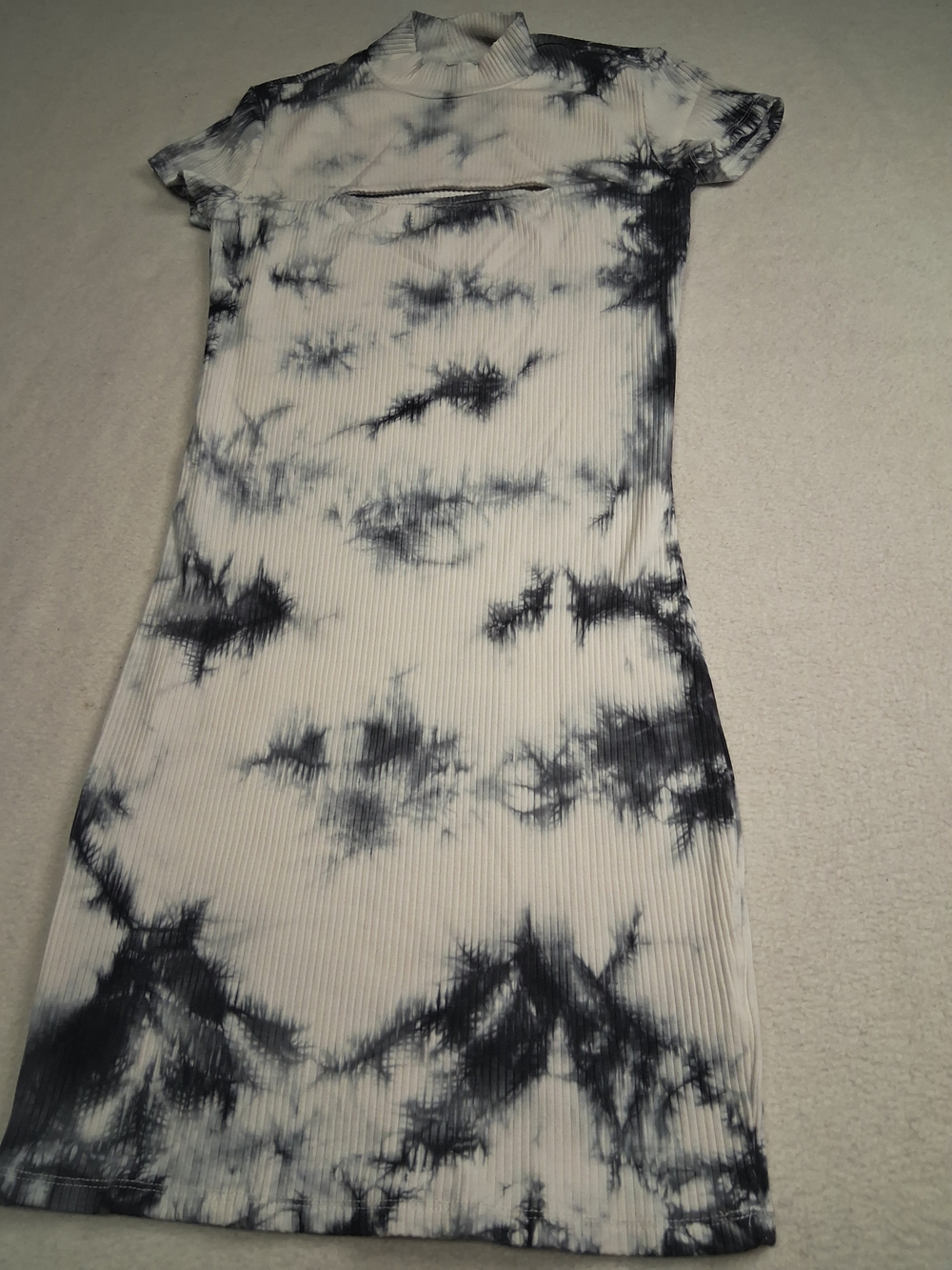 Garage Black & White Tie-Dye Ribbed Mini Dress - Picture 3 of 6